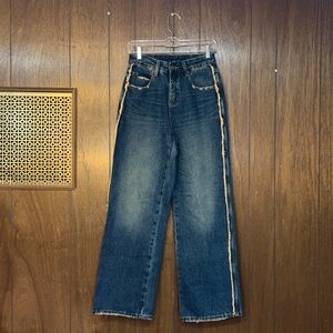 Twelve Square Distressed
Side Stripe Wide Leg Jeans — Women's 26